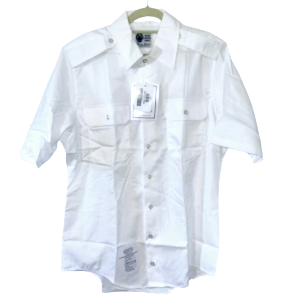 Defense Logistics Agency Short Sleeve Buttoned Shirt Army Shade White 15.5 L-RC